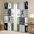thumbnail image 2 of Castle Fairy Boys Sport Lacrosse Curtains Pack of 2 (42x84 Each),Geometric Plaid Curtains Blackout,Ball Gamer Bedroom Curtains,Breathable Home Decor, 2 of 6