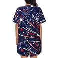 thumbnail image 3 of Lsque Red White Blue Fireworks 1 Women's Short-Sleeved Pajama Set - 2 Piece Soft and Lightweight Sleepwear Set-X-Large, 3 of 9