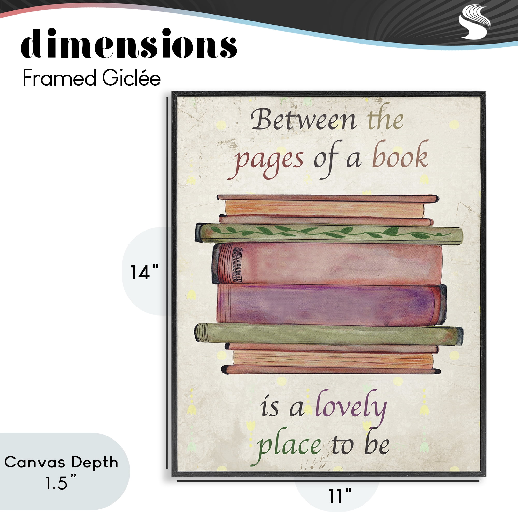 Stupell Industries Between Pages Of A Book Black Framed Giclee Art, design by Julia Frost