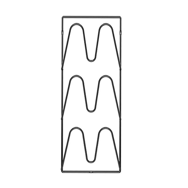 Estante para tapas de ollas, montado en la pared/puerta, hierro de 3 niveles sobre la puerta, organizador de tapas, soporte para tapas de ollas para