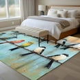 thumbnail image 4 of Abstract Birds Area Rugs 5x7 ft Singing Birds Birds Standing on Wire Washable Rug Non Slip Indoor Carpet Absorbent Floor Mat for Living Room Bedroom Dining Room, 4 of 9
