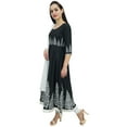 thumbnail image 3 of Atasi Digital Printed Black Moss Georgette Long Anarkali Suit Womens Clothing - 12, 3 of 7