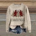 thumbnail image 2 of Women's Sweater Christmas Leopard Print Xmas Tree Long Sleeve Crew Neck Loose Fit Knitted Fall Clothes Outfits, 2 of 2