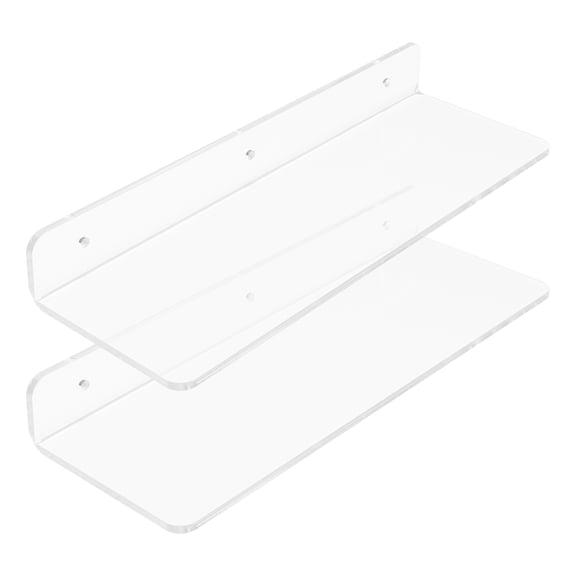 Unique Bargains Acrylic Floating Shelves for Wall Clear Acrylic Shelves for Book Shelf 11.8" x 3.9" x 2" 2