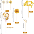 thumbnail image 2 of 11 adornos para tartas con forma de abanico de globo de pentagrama dorado HB Adepaton JPXSD-133, 2 of 7