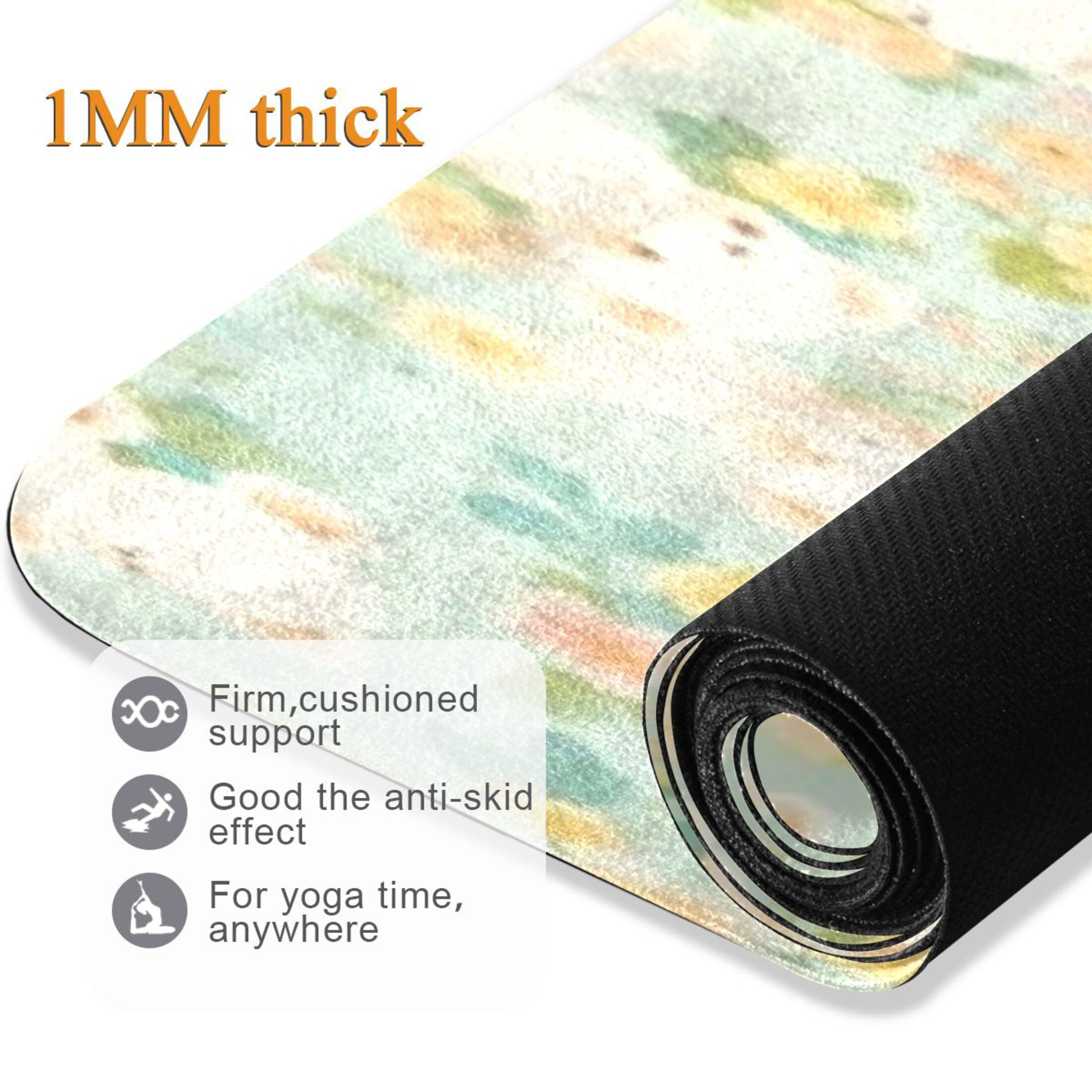 BZSMCE Yoga Mat Women Fitness Mat Mint Bear Floral Pattern
