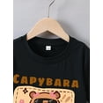 thumbnail image 2 of Girls' Cute Capybara Milk Tea Graphic T-Shirt - Soft & Stretchy Cotton Blend, Casual Crew Neck Short Sleeve Tee for Summer Fun, Capybara T Shirt, 2 of 5