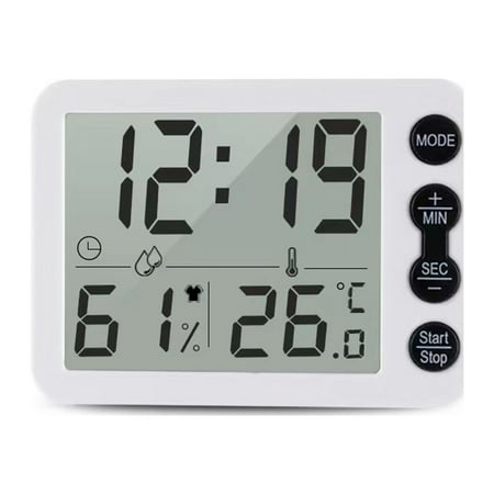 Binpure Multipurpose Timer Thermometer Hygrometer with Large Display Screen