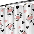 thumbnail image 3 of White Cow Heart Pattern Shower Curtain 36"x72" ,Bathroom Decorative Shower Curtains Set with 12 Hooks,Modern Waterproof Washable Shower Curtain, 3 of 6