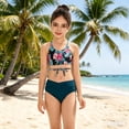 thumbnail image 2 of Shadoumai Girls Swimsuits Size 10-12 Cutout Bikini Sets Spaghetti Strap Tankini Sets 3 Piece Cutout Girls Bathing Suits Size 7-8, 2 of 7