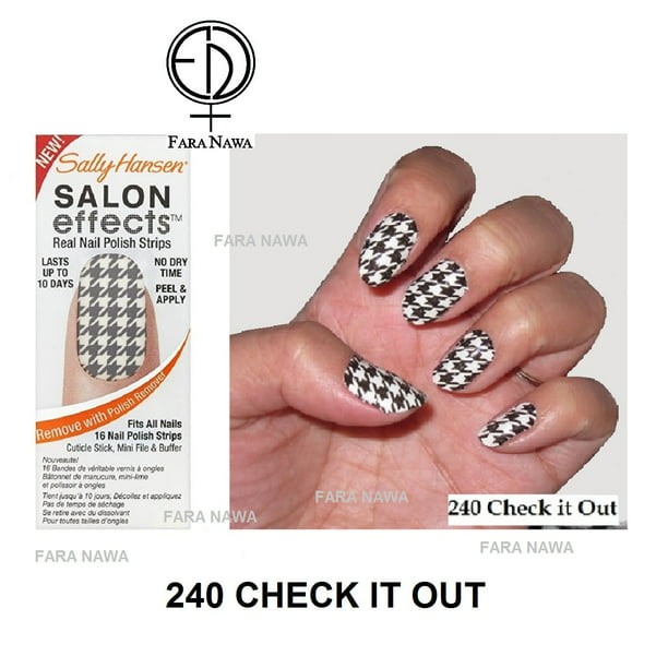 Sally Hansen Salon Effects Real Nail Polish Strips 240 Check It Out - 16 CT  