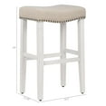 thumbnail image 2 of 29" Upholstered Saddle Seat Bar Stool (Set of 2) in Beige, 2 of 9