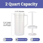 The Original MixStir Mixing Pitcher - 2 QT White Great for Baby formula, protein shakes, salad dressings and much more! Made in the USA