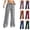 Black, variant on POIUYTR Women Casual Pajama Plaid Pants Summer Loose Straight Leg Elastic Waist Pj Buttom Soft Comfy Color Block Loungewear