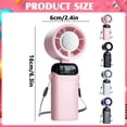 thumbnail image 3 of Pink Handheld Fan with Ice Cooler Semiconductor Rechargeable Portable Pocket Fan, Hand Fan Ai Semiconductor Cooling 21000 Rpm Motor 199-Stepless Speeds 3000Mah Battery 14-Hour Runtime, By Kingtowag, 3 of 9