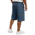 thumbnail image 5 of HKYNLAG Men's Plaid Shorts Knee Length Casual Elastic Waist Drawstring Bermuda Shorts for Lounge Summer Beach Shorts Dark Blue XL, 5 of 5