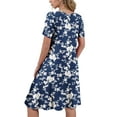 thumbnail image 7 of Women's Summer Casual Midi Dress Beach Short Sleeve Dresses with Pockets, 7 of 7