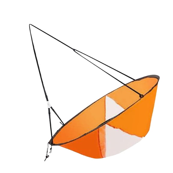 HOOWIFFY Orange Foldable Kayak Sail with Transparent Window, Easy Setup for Kayaks and Canoes, Ideal for Outdoor Water Sports Adventures