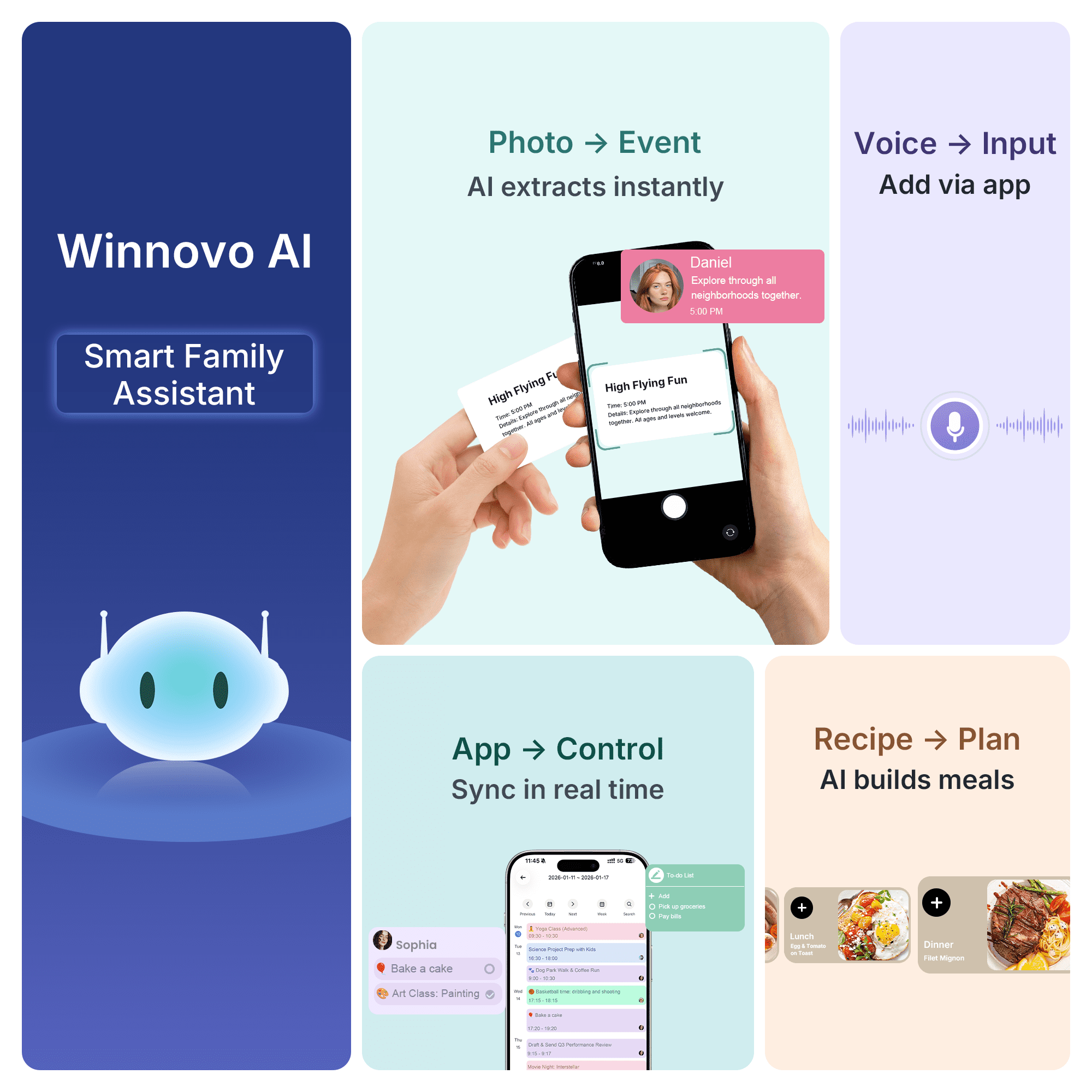 Winnovo 15.6-inch Smart Digital Wall Calendar, Touchscreen Family Planner with Wifi, No Subscription, Wood Frame