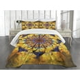 thumbnail image 3 of Ambesonne Yellow and Blue Quilted Bedspread Set 3 Pcs, Mandala, Queen Size, Multicolor, 3 of 5