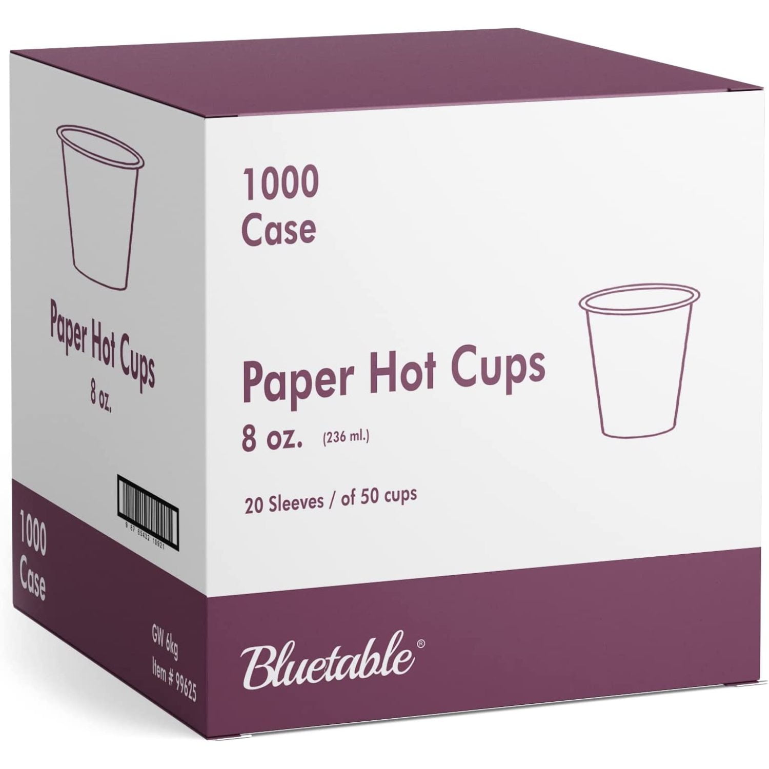 8 oz Coffee Cups Bulk Hot Cups 1000 Case Paper Cups 8oz Large Pack