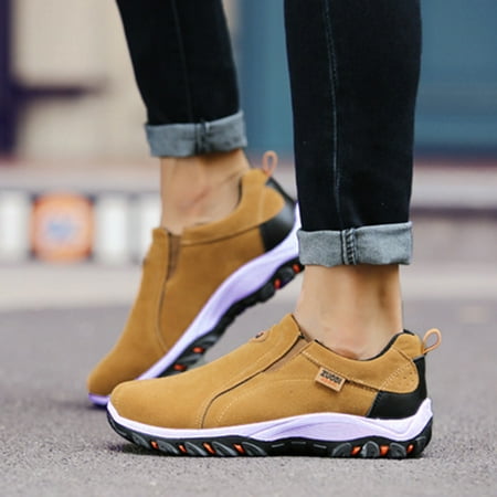 

Feiboyy Men S Solid Color Round Toe Running Walking Sports Walking Slip On Shoes