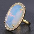 thumbnail image 1 of Opening Adjustable Ring Gold Color Plated Crystal CZ Zircon Rings for Women Men, 1 of 6