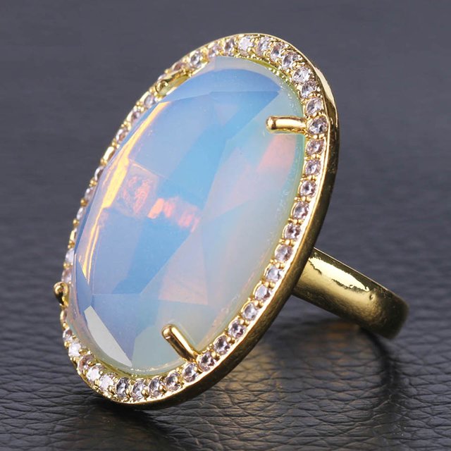 Opening Adjustable Ring Gold Color Plated Crystal CZ Zircon Rings for Women Men