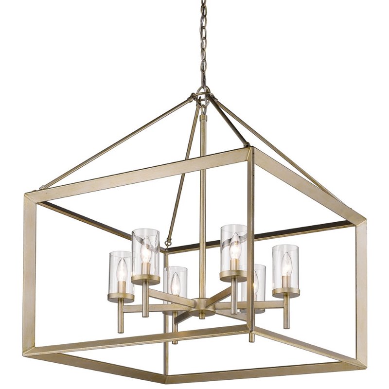 white cage chandelier