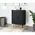 thumbnail image 4 of Unique Furniture Engineered Wood Rounded Sliding Door 39" Cabinet in Black Oak, 4 of 5