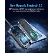 Bluetooth Transmitter Receiver 2-in-1 Adapter, Wireless Bluetooth Audio Adapter for Airplane, TV, Car, Headphones, 3.5MM Aux, Dual Pairing & Hands-Free Calling