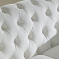 thumbnail image 6 of Holaki 64.17" Loveseat Velvet Couch Furniture, Classic Tufted Chesterfield Sofa for Living Room, White, 6 of 11