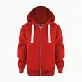thumbnail image 2 of Hessimy Boys' Sweatshirt - Soft Fleece Sherpa Lined Zip Up Hoodie For Boys Winter Fall Unisex (Red,5-6 Years), 2 of 3