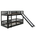 thumbnail image 2 of Twin Over Twin Bunk Bed with Slide and Ladder, Espresso, 2 of 13