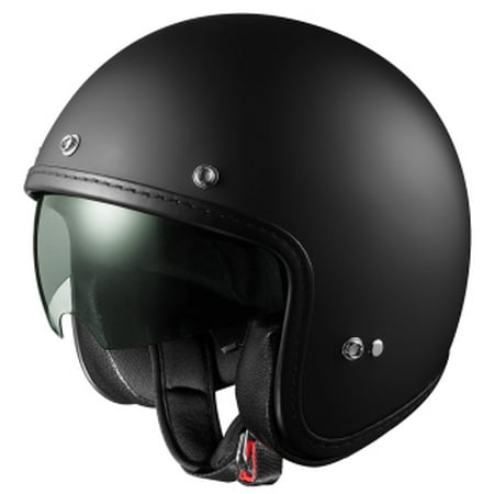 - GLX AR15 DOT Open Face Scooter Bobber Motorcycle Helmet w/ Sun Shield Matte Black (Small)