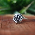 thumbnail image 5 of Rose Flower Ring, Pure Sterling Silver Ring, Silver Petal Ring, Silver Oxidized Ring, Statement Ring, Rose Jewelry for Her, Boho Floral Ring, 5 of 5