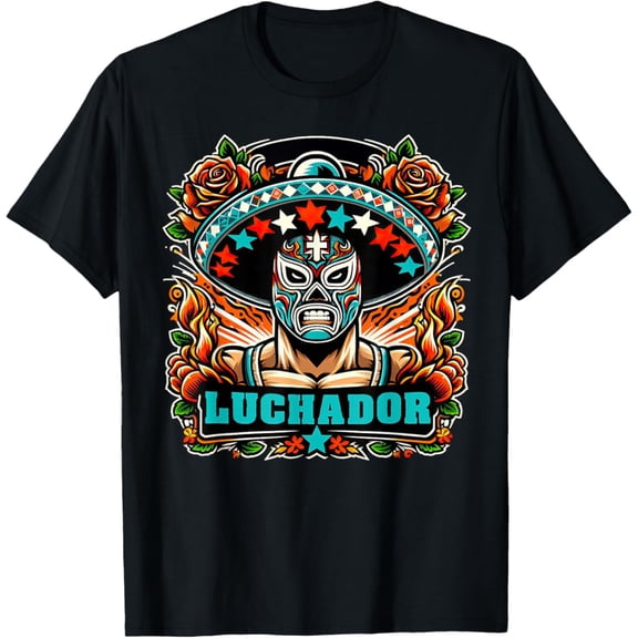 Sam Soft Retro Luchador Floral Cinco De Mayo Wrestling Mask T-Shirt, Gift For Friend, Full Size S-5Xl