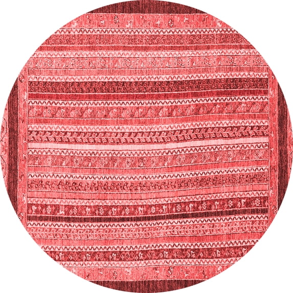 Ahgly Company Indoor Round Oriental Red Modern Area Rugs, 6' Round