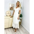 thumbnail image 5 of Anna-Kaci Summer Women Renaissance Peasant Maiden Boho Inspired Cap Sleeve Lace Trim Dress, 5 of 6