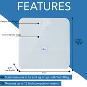 Zewa Smart Digital Biometrics Scale, Measures 12 Body Composition Metrics, 397 lbs / 180 Kg Capacity