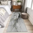 thumbnail image 5 of Grey Ombre Marble 2x6 Kitchen Runner Rug, Gray Marble Crack Abstract Modern Non-Skid Rubber Backing Large Rectangle Rugs - Living Room Bedroom Home Office, Indoor Floor Mat Carpets Washable Rug, 5 of 9