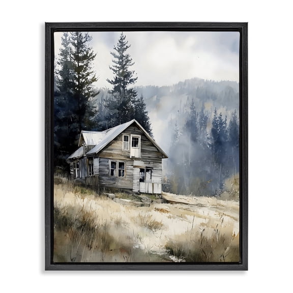 Stupell Industries Old Mountain House Black Framed Floater Canvas Wall Art, design by Franklyn Gregory