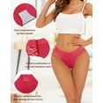 thumbnail image 6 of Sunm Boutique Cheeky Underwear for Women Cheeky Panties Lace Stretch High Cut 6 Pack, 6 of 6