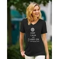 thumbnail image 3 of Keep Calm and Carry On My Wayward Son Women's Fitted V-Neck T-Shirt XX-Large Red, 3 of 5