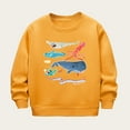 thumbnail image 2 of Rohuuque Kids Casual Pullover,Fashion Cartoon Print Hoodless Sweatshirt With Long Sleeve Tops 7 Years Yellow, 2 of 3