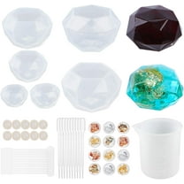 49PCS Diamond Resin Silicon Mold Jewelry Casting Molds DIY Diamond Making Silicone Mold Kit for Home Decor Craft Making - 6 Sizes