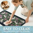 thumbnail image 3 of Dog Food Mats for Floors Waterproof, Absorbent Quick Dry Pet Cat Food Mat, Water Bowl Mats Pet Feeding, Eco-Friendly Accessories Pet Supplies (12"x20",Black Flower), 3 of 6
