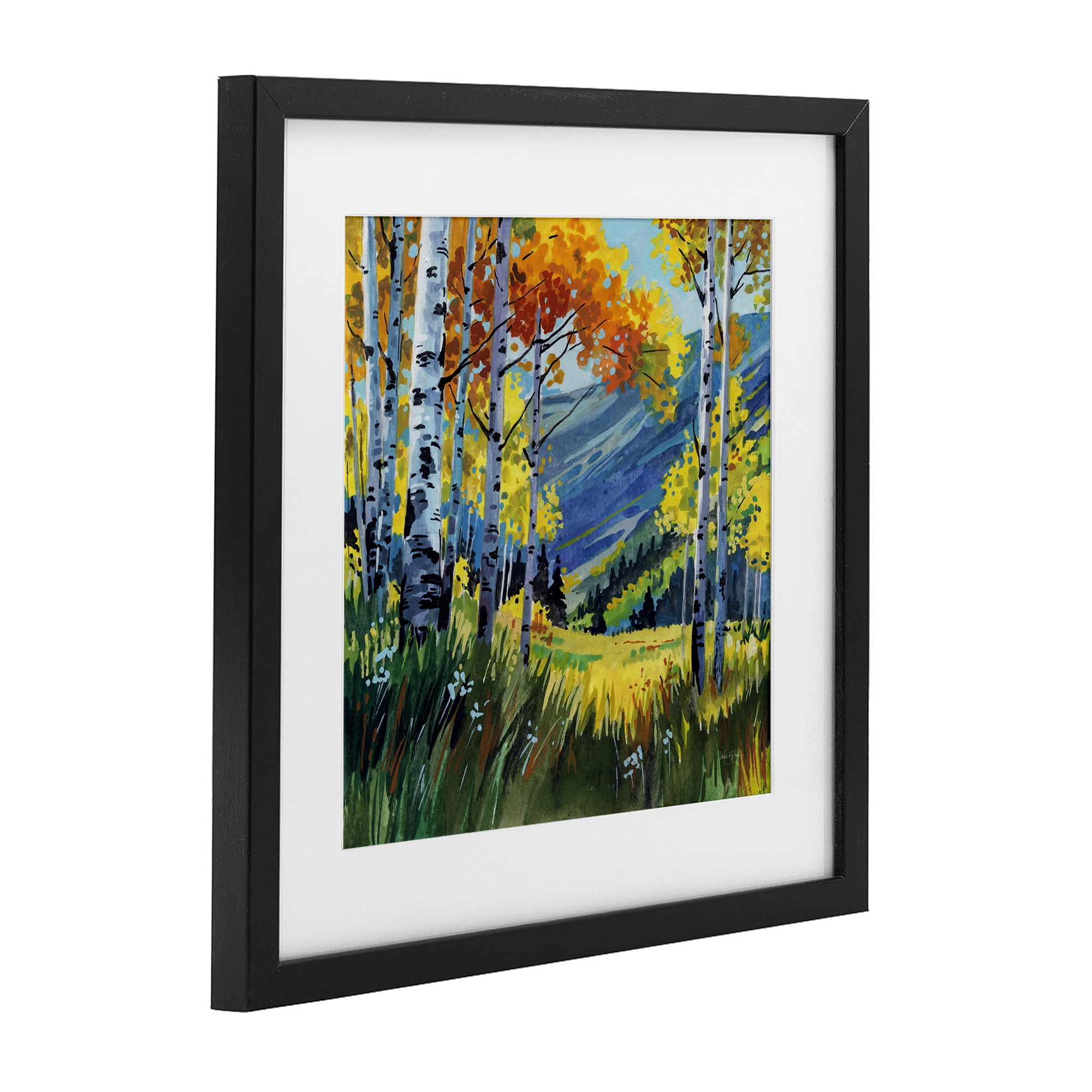 Stupell Industries Autumn Golden Birch Grove Black Framed Print Under Glass, design by Kate Jarvik Birch