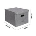 thumbnail image 4 of Linen Fabric Storage Bin with Lid Clothes Storage Containers for Home Bedroom Closet Office, 4 of 4