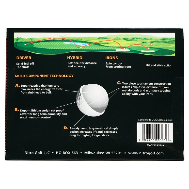 Nitro Golf Ultimate Distance Golf Balls, Orange, 12 Pack - Walmart.com